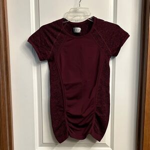 Athleta Deep Burgundy Short Sleeve Top